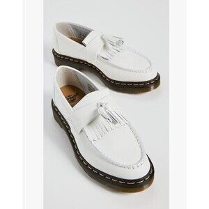 Dr. Martens ADRIAN YS White Smooth Leather Tassels Loafers Size Men’s 8 Women 9